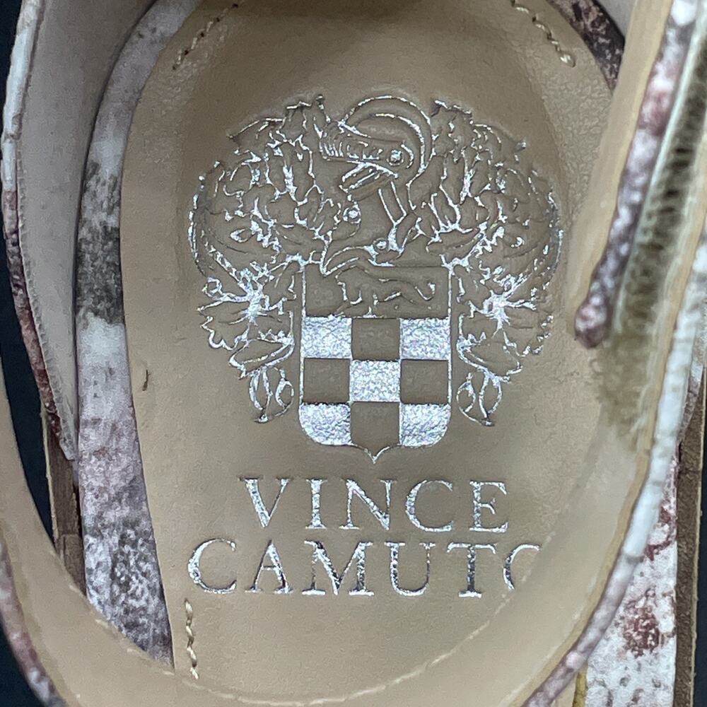 New Vince Camuto Deedriana Womens 8.5M Leather Taupe Multi Vintage Marble Wedges - Picture 10 of 11